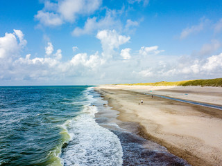 Aerial view of the Sondervig Beach in Denmark - Europe