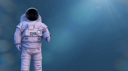 Poster - standing astronaut in front of the stars of the galaxy