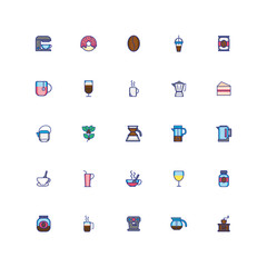 Sticker - bundle of coffee set icons