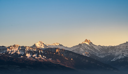Canvas Print - impressive mountains of the swiss alps - eiger, mönch, jungfrau