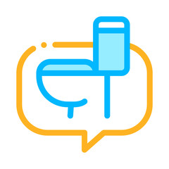 Sticker - Constipation Symptomp Of Pregnancy Vector Icon Sign Thin Line. Lavatory Ware In Text Box Frame, Woman Symptomp Of Pregnancy Pictogram. Diagnosis Of Future Mother Contour Illustration