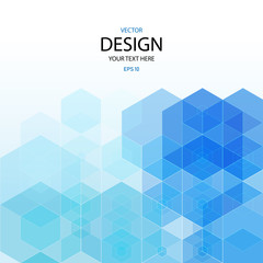 Poster - Blue geometric hexagonal background. Vector illustration eps10