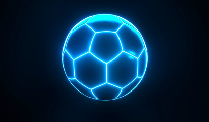 Wall Mural - Artistic glowing blue championship soccer ball