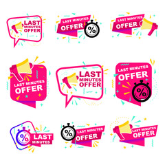 Fototapete - last minute deal button. flat label flag sign. Countdown, last minute offer Vector illustration. Isolated on white background.