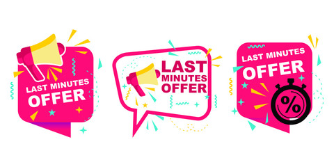 Leinwandbilder - last minute deal button. flat label flag sign. Countdown, last minute offer Vector illustration. Isolated on white background.
