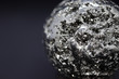 Pyrite Crystal Sphere on Black Background