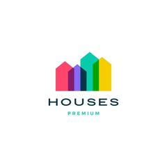 Wall Mural - colorful house home mortgage roof architect logo vector icon illustration