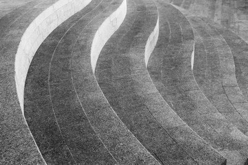 Poster - Architectural design of curve stairway. Building abstract background