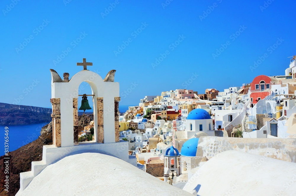 santorini island in greece - obrazy, fototapety, plakaty 