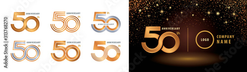 Fotomural Set of 50th Anniversary logotype design