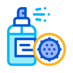 Sticker - Antibacterial Spray Kill Microbe Vector Sign Icon Thin Line. Anti-infective Antibacterial Agent Linear Pictogram. Microbe Type Virus Biology Microorganism Contour Illustration