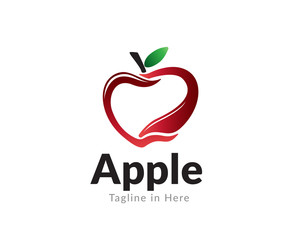 Canvas Print - red dental Apple logo design inspiration