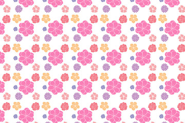 Wall Mural - flowers on seamless white background