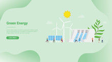 Renewable Energy Or Green Energy For Website Template Or Landing Homepage - Vector