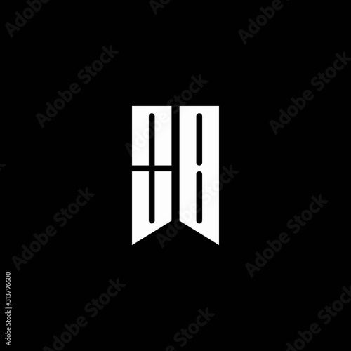 Cuadros en Lienzo OB logo monogram with emblem style isolated on black background