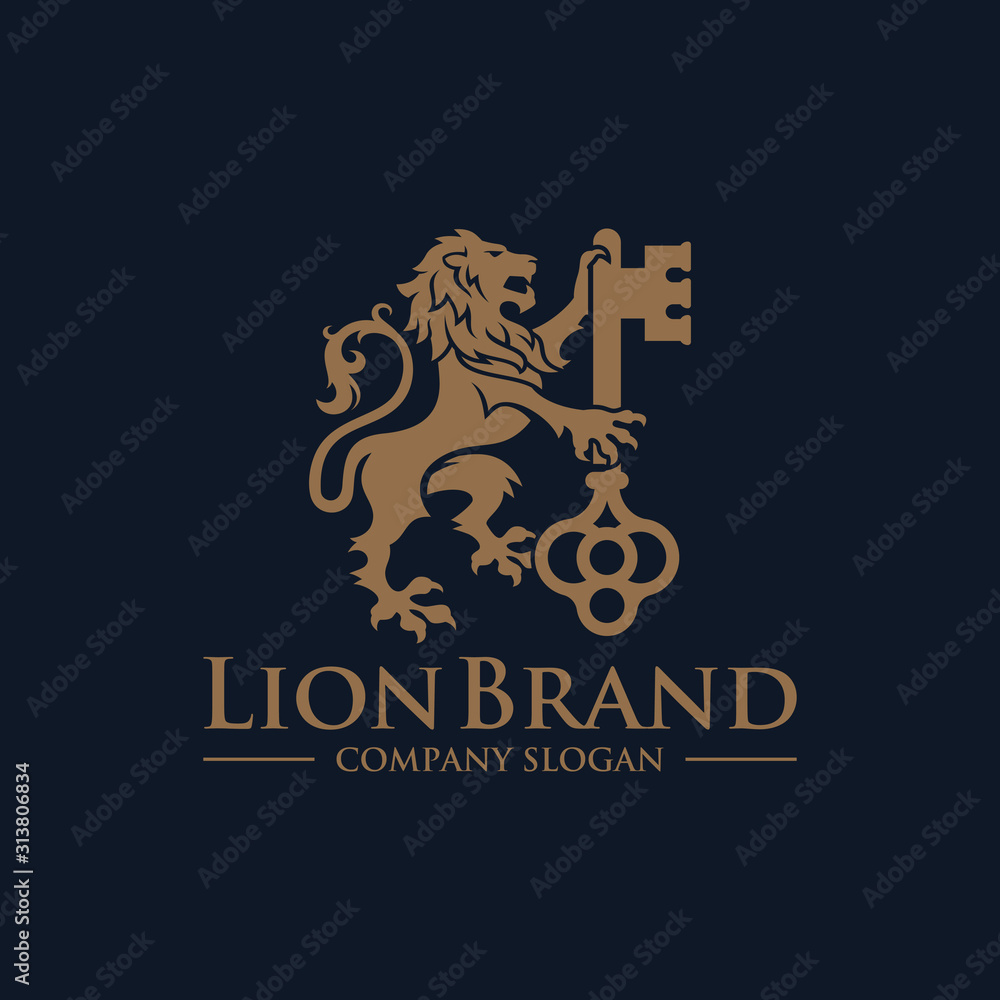 Luxury Golden Royal Lion King logo design inspiration Stock Vector ...