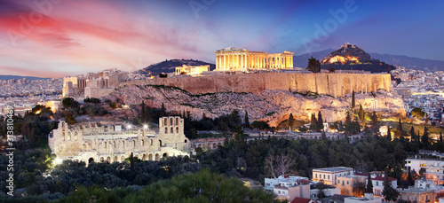Fotomural The Acropolis of Athens, Greece, with the Parthenon Temple