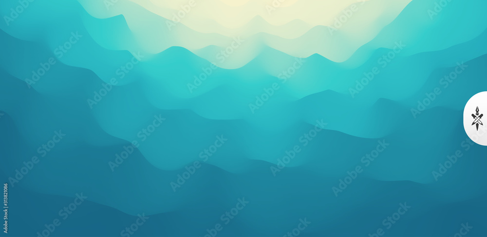 Wavy gradient backdrop. Abstract background with dynamic effect. Bright smooth transitions. 3D vector Illustration for design. - obrazy, fototapety, plakaty 