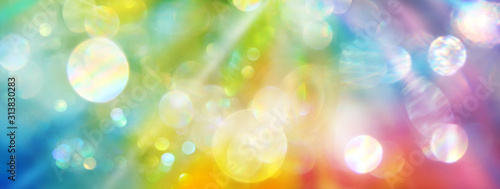 Fotografía Banner strahlenden Lichts in den Farben des Regenbogens