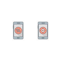 2 Set Of mobile apps icons isolated on white background...