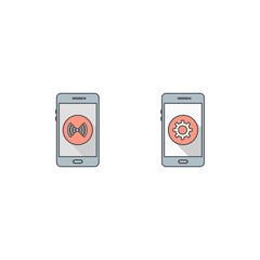 2 Set Of mobile apps icons isolated on white background...