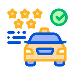 Poster - Taxi Service Rating Online Icon Vector Thin Line. Contour Illustration