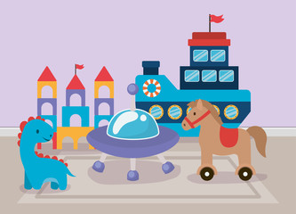 Fototapete - Toys icon set vector design
