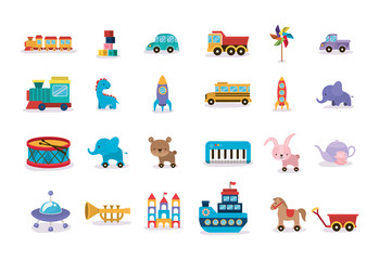 Poster - bundle of toys children icons