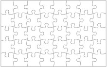 32 Jigsaw Pieces Template. Twenty Two Puzzle Pieces Connected Together.