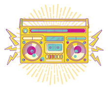 Colorful Funky Musical Boom Box