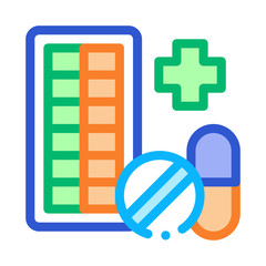 Sticker - Pharmacy Biohacking Icon Vector Thin Line. Contour Illustration