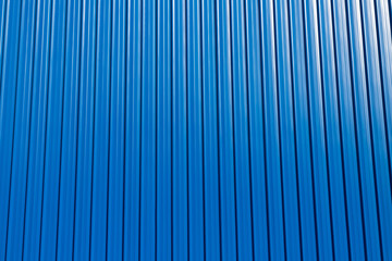 Canvas Print - blue metal sheet of factory cargo background and texture. blue corruget sheet wall.