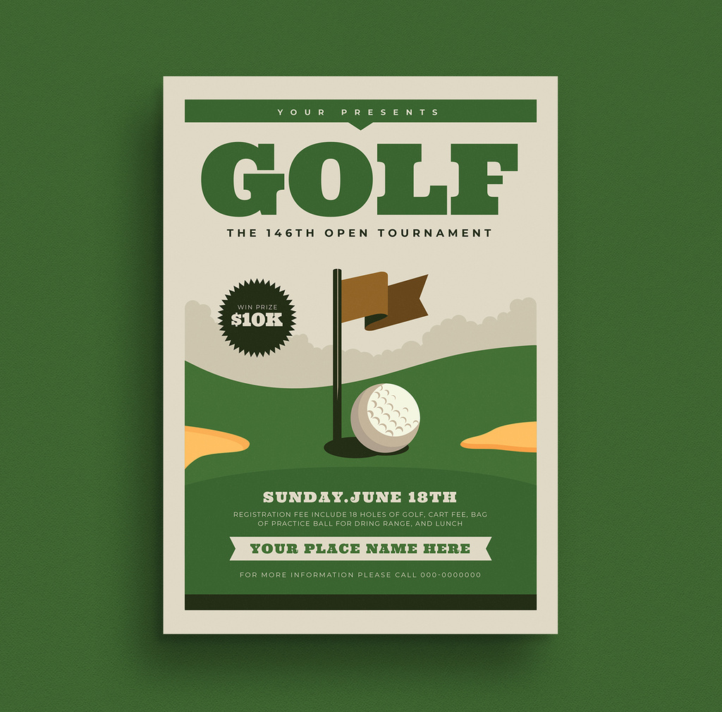 smal Sammenligning Recollection Golf Tournament Event Flyer Layout Stock Template | Adobe Stock