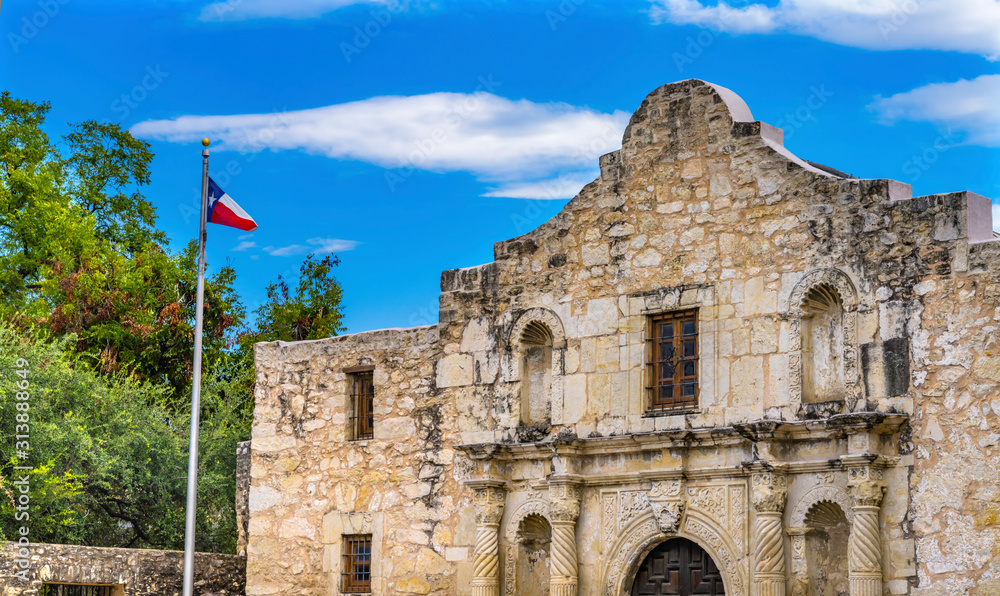Alamo Mission Independence Battle Site San Antonio Texas - obrazy, fototapety, plakaty 
