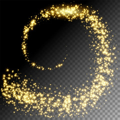 Wall Mural - golden glittering swirl vector illustration