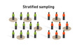 stratified sampling method in statistics. Research on sample collecting data in scientific survey techniques.