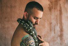 Close Up Of Man Holding Snake