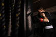 © Cavan Images - Young man boxer practicing a left hit boxing during workout.