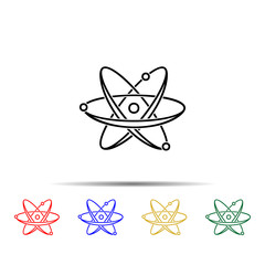 Sticker - atom multi color style icon. Simple thin line, outline vector of sciense icons for ui and ux, website or mobile application