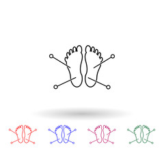 Poster - Acupuncture of the foot multi color icon. Simple glyph, flat vector of spa icons for ui and ux, website or mobile application