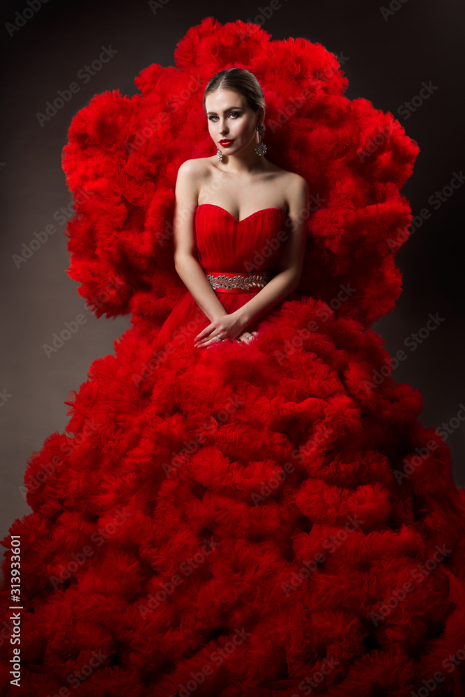 red dress queen The Queen Tutu Dress Red Evil Queen of Hearts Costume Royal Gown Cosplay Theatre Regal Ball Gown Crochet Top Elasticated Adult Size