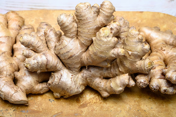 Fresh gember roots used for cooking and medicine