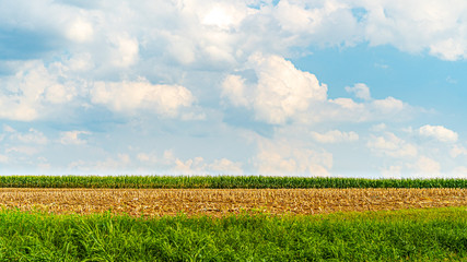 Amish country farm barn field agriculture in Lancaster, PA US