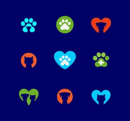 Colorfull Pets Shop Logo Collection