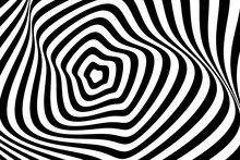 Vector Abstract Illustration Of Swirl, Vortex Pattern With Smooth Lines. Trendy Background In Op Art Style, Optical Illusion.
