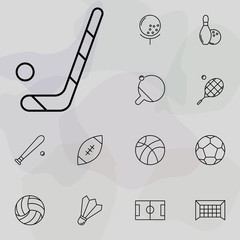 Poster - stick and washer icon. Sport icons universal set for web and mobile