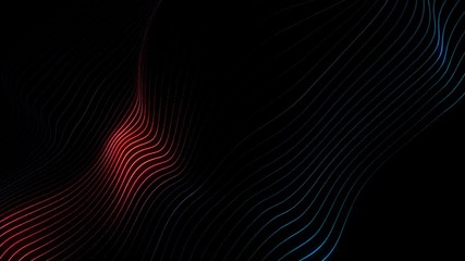 Wall Mural - 4k. abstract loopable blue and red wavy motion background. concept of futuristic animation.