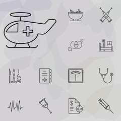 Poster - helicopter medicine icon. medicine icons universal set for web and mobile