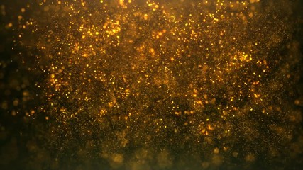Wall Mural - gold particles abstract background with golden shining stars dust bokeh glitter awards dust. futuris