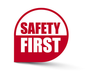 red vector banner safety first